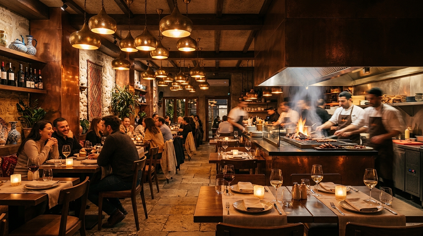 Atmosphère chaleureuse du restaurant Bodrum Kebab
